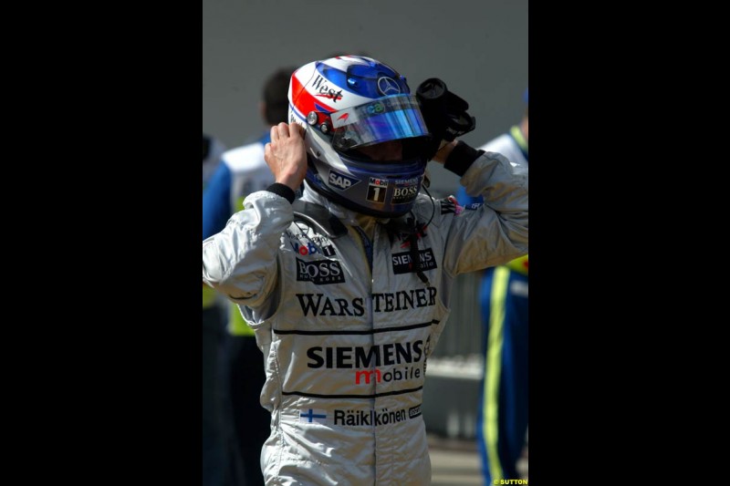 Kimi Raikkonen. Brazilian Grand Prix Saturday qualifying at Interlagos. Sao Paulo, April 5th 2003.