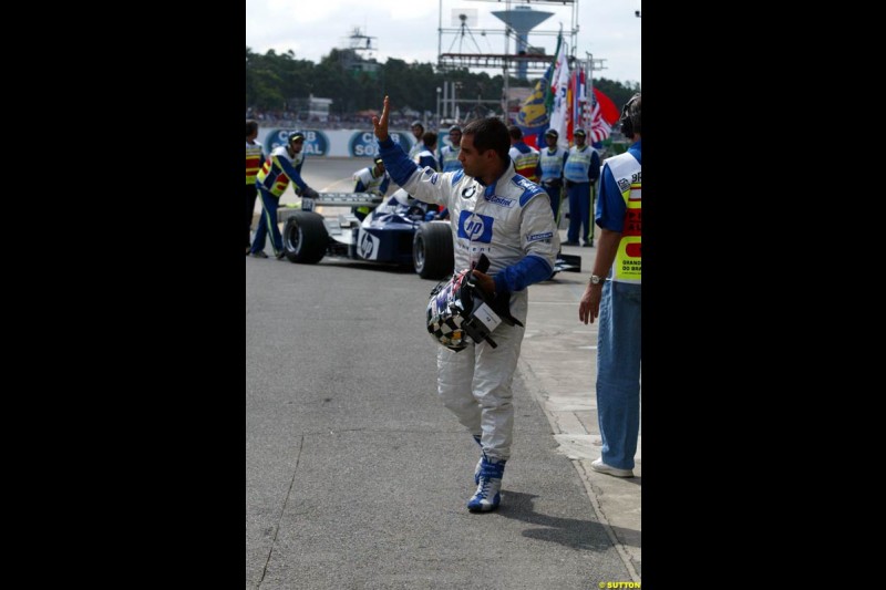 Juan Pablo Montoya. Brazilian Grand Prix Saturday qualifying at Interlagos. Sao Paulo, April 5th 2003.