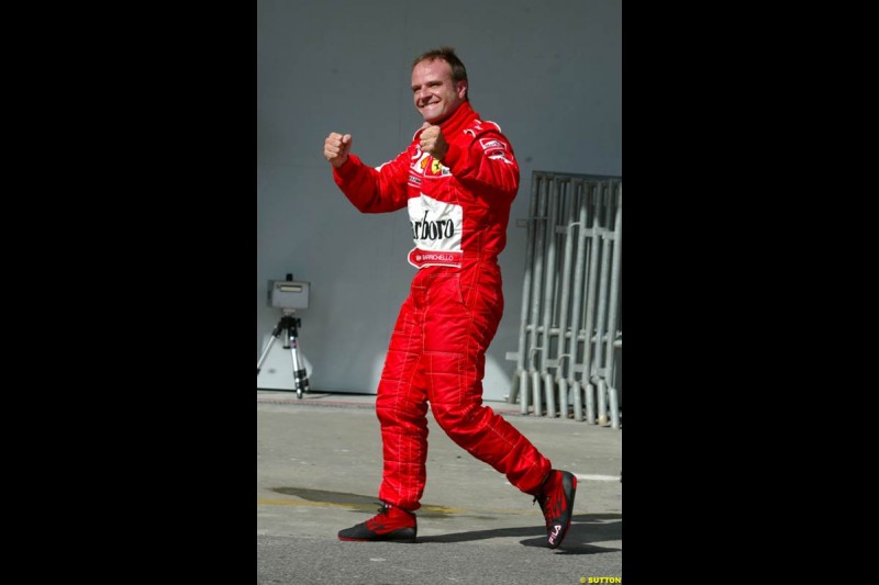 Rubens Barrichello. Brazilian Grand Prix Saturday qualifying at Interlagos. Sao Paulo, April 5th 2003.