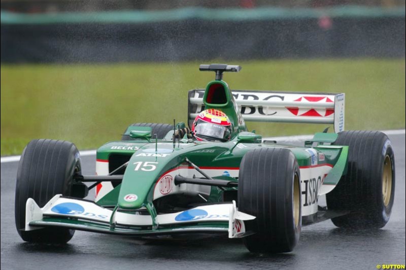 Antonnio Pizzonia, Jaguar, during the Brazilian Grand Prix. Interlagos, Sao Paulo, April 6th 2003.
