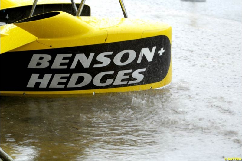 A Jordan side pod. Brazilian Grand Prix. Interlagos, Sao Paulo, April 6th 2003.