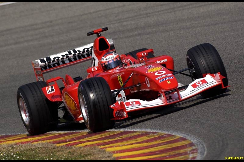 Rubens Barrichello, Ferrari, tests the F2003-GA at Mugello, Italy. April 24th 2003.