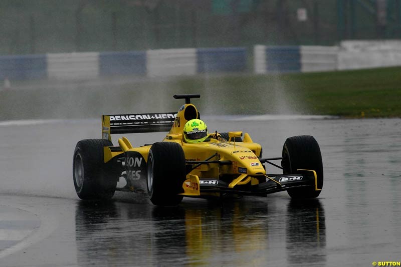 Ralph Firman, Jordan. Silverstone testing, England. April 24th 2003.