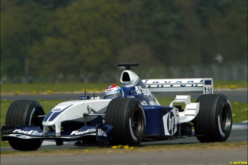 Marc Gene, Williams, during testing at the Silverstone circuit. 23th April, 2003.