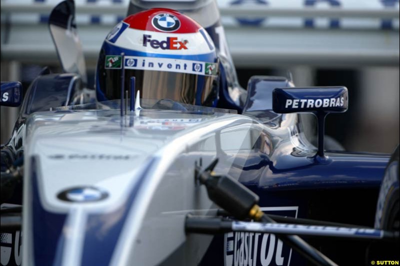 Marc Gene, Williams FW25, during testing at the Silverstone circuit. 22 April, 2003.