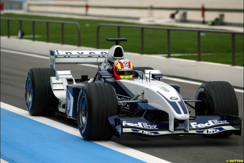 Olivier Beretta, Williams, during testing at the Paul Ricard circuit in France. 11 April, 2003.