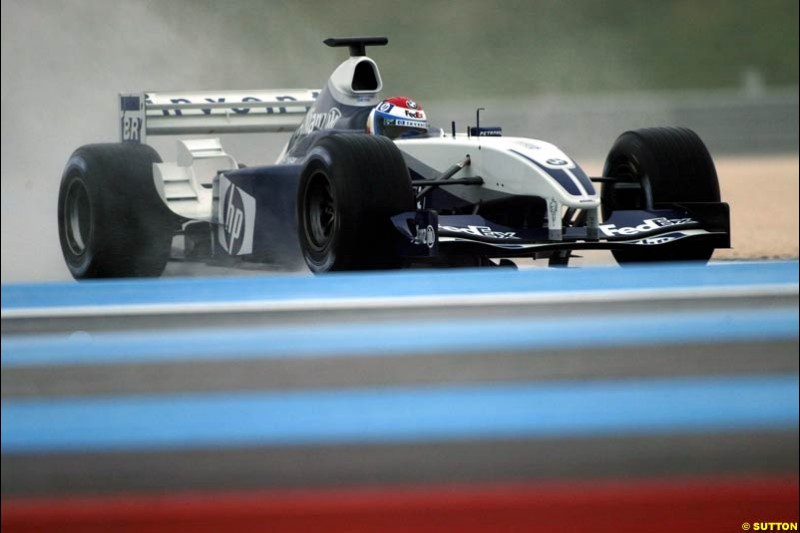 Marc Gene, Williams, during testing the the Paul Ricard circuit. 9 April, 2003.