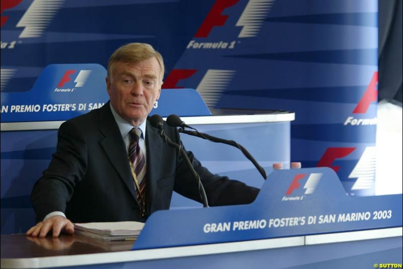 San Marino Grand Prix preparations at the Imola circuit, Italy. 17th April, 2003.