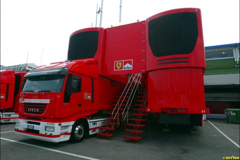 San Marino Grand Prix preparations at the Imola circuit, Italy. 17th April, 2003.