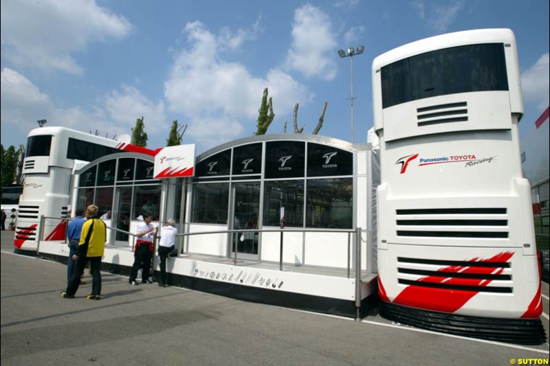 San Marino Grand Prix preparations at the Imola circuit, Italy. 17th April, 2003.