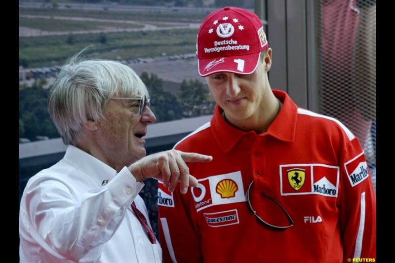 Michael Schumacher inaugurates a plaque in his honour on Champions Avenue at Circuit de Catalunya. Barcelona, Spain, May 2nd 2003.