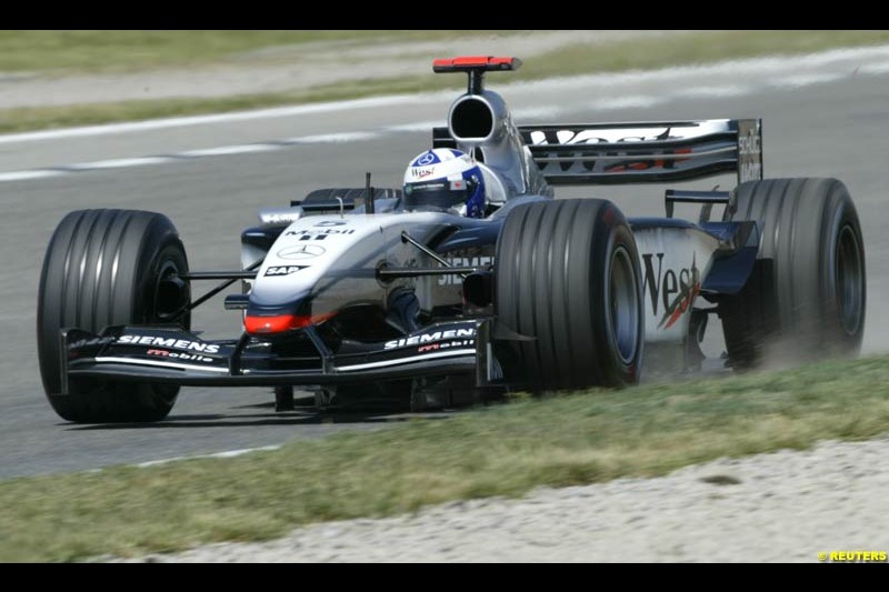 David Coulthard, McLaren. Friday, Spanish Grand Prix at the Circuit de Catalunya. Barcelona, Spain. May 2nd 2003.