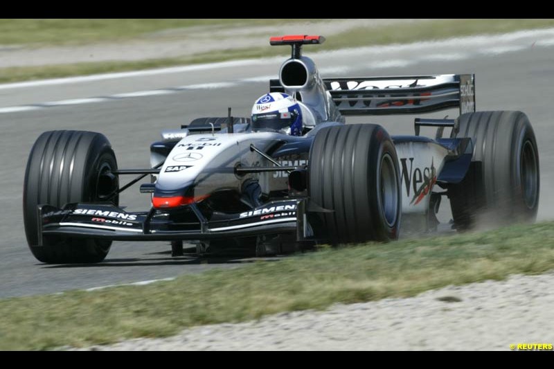 David Coulthard, McLaren. Friday, Spanish Grand Prix at the Circuit de Catalunya. Barcelona, Spain. May 2nd 2003.
