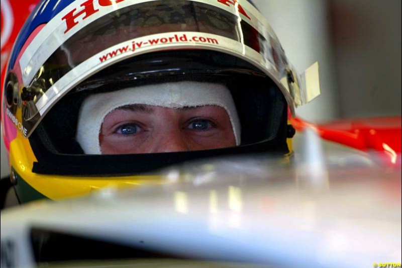 Jacques Villeneuve, BAR. Friday, Spanish Grand Prix at the Circuit de Catalunya. Barcelona, Spain. May 2nd 2003.
