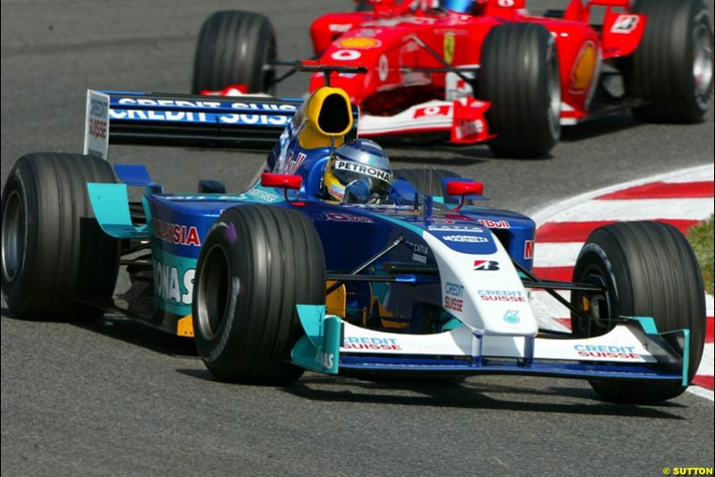 Nick Heidfeld, Sauber. Friday, Spanish Grand Prix at the Circuit de Catalunya. Barcelona, Spain. May 2nd 2003.