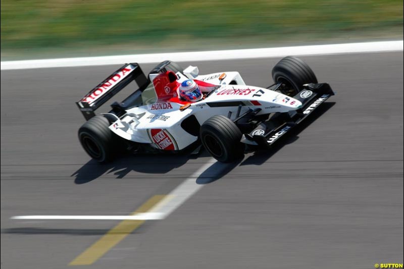 Jenson Button, BAR. Friday, Spanish Grand Prix at the Circuit de Catalunya. Barcelona, Spain. May 2nd 2003.