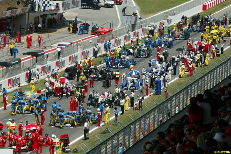 The Grid. Spanish Grand Prix. Circuit de Catalunya, Barcelona, Spain. May 4th 2003.