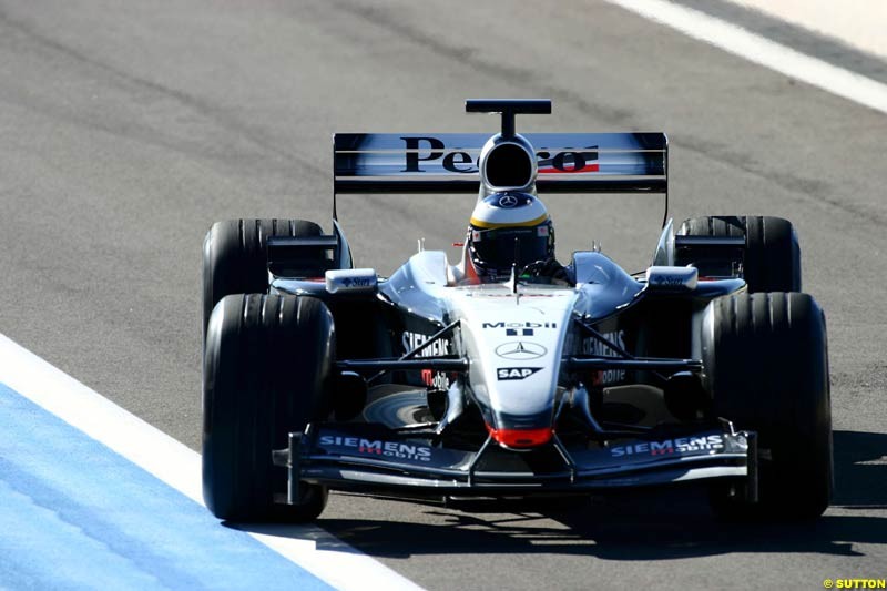 Pedro de la Rosa, McLaren, during testing at the Paul Ricard circuit in Le Castellet, France. 23rd May, 2003.