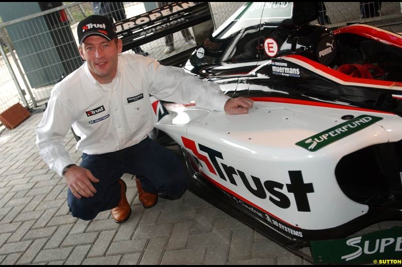 The Minardi team unveil their new livery, with Dutch company Trust as their new main sponsors. Dordrecht, the Netherlands. 22nd May, 2003.