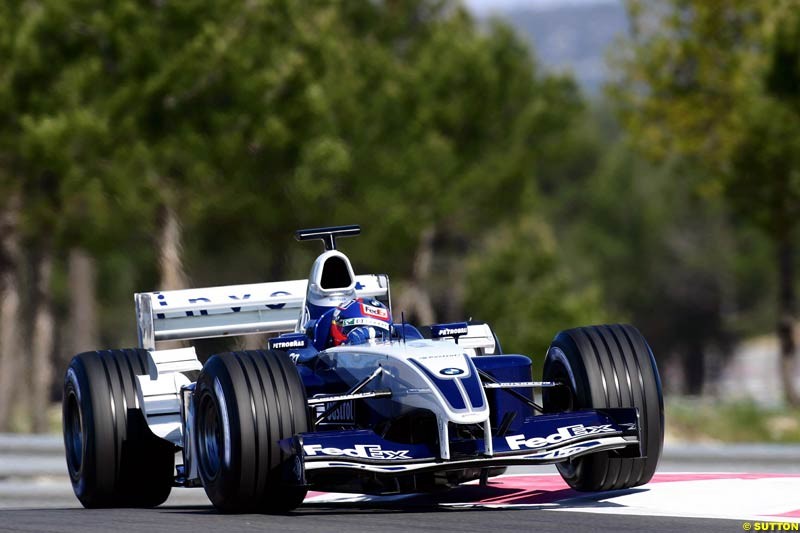 Juan Pablo Montoya during testing at the Paul Ricard circuit in Le Castellet, France. 22nd May, 2003.