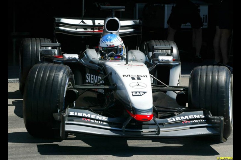 Alex Wurz, McLaren, during testing at the Paul Ricard circuit in France. 20th May, 2003.