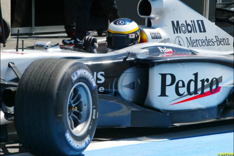 Pedro de la Rosa, McLaren, during testing at the Paul Ricard circuit in France. 20th May, 2003.