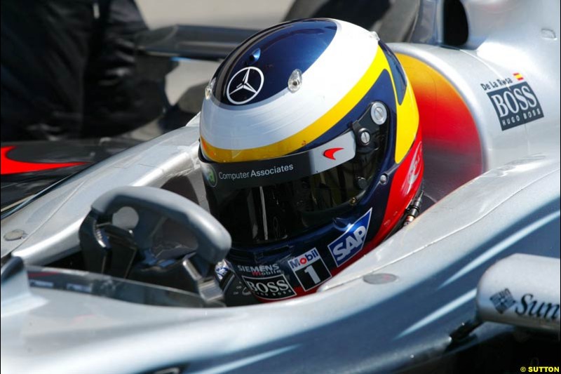 Pedro de la Rosa, McLaren, during testing at the Paul Ricard circuit in France. 20th May, 2003.