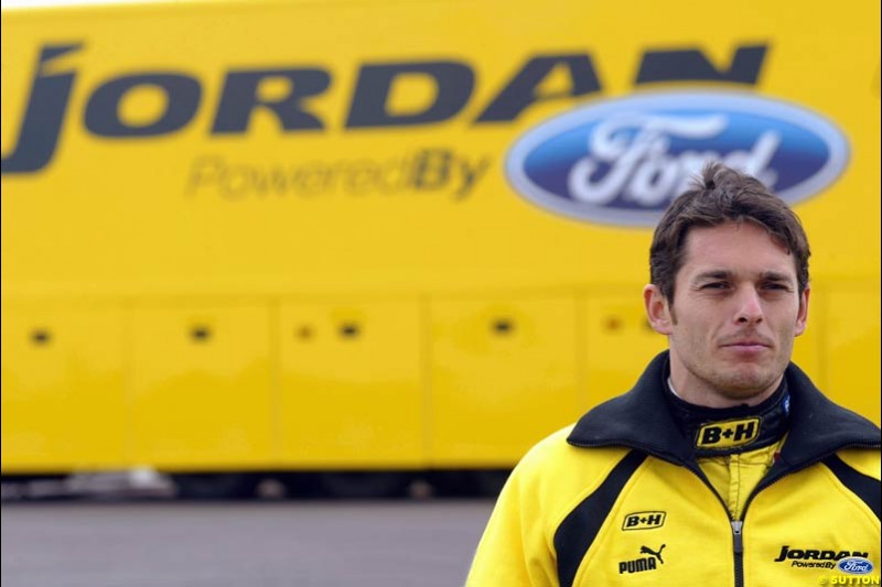 Jordan's testing at Silverstone, England. May 8th 2003.