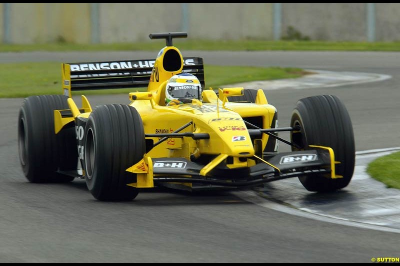 Jordan's testing at Silverstone, England. May 8th 2003.