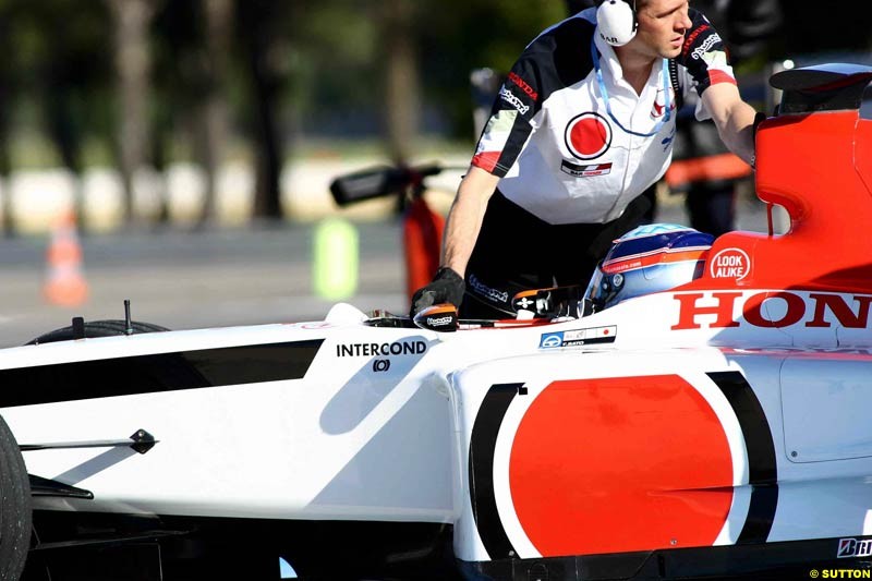 Testing at Paul Ricard, France. May 8th 2003.
