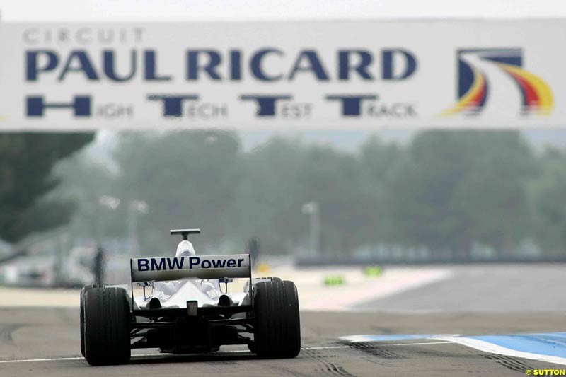 Marc Gene, Williams. Testing at Paul Ricard, France. May 7th 2003.