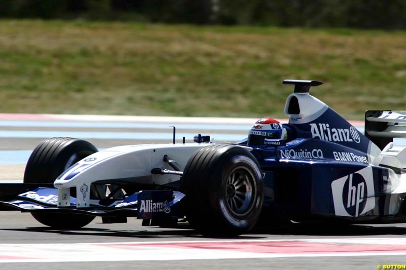 Marc Gene, Williams. Testing at Paul Ricard, France. May 6th 2003.