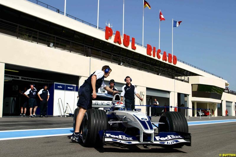 Marc Gene, Williams. Testing at Paul Ricard, France. May 6th 2003.