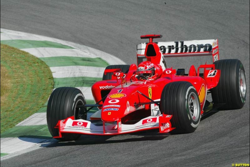 Michael Schumacher, Ferrari, during qualifying for the Austrian Grand Prix. A1-Ring, Spielberg, Austria. May 17th 2003.