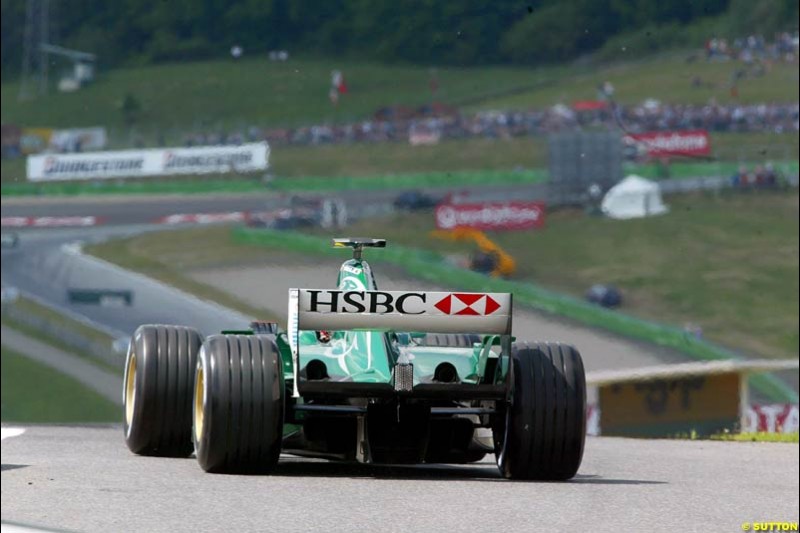 Jaguar during qualifying for the Austrian Grand Prix. A1-Ring, Spielberg, Austria. May 17th 2003.