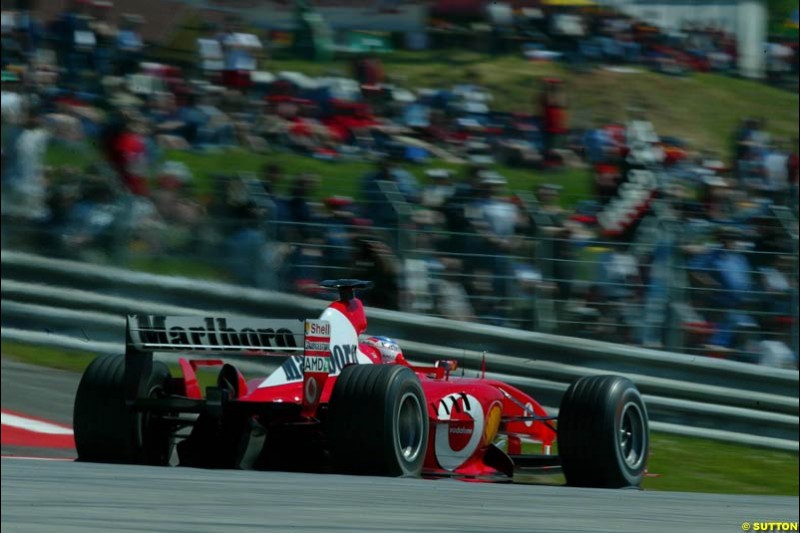 Rubens Barrichello, Ferrari. Austrian Grand Prix. A1-Ring, Spielberg, Austria. May 17th 2003.