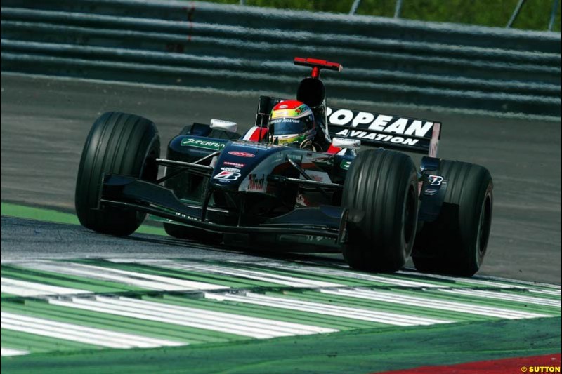 Justin Wilson, Minardi. Austrian Grand Prix. A1-Ring, Spielberg, Austria. May 17th 2003.