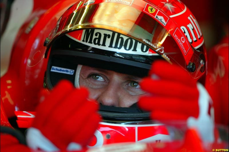 Michael Schumacher, Ferrari. Austrian Grand Prix. A1-Ring, Spielberg, Austria. May 17th 2003.  