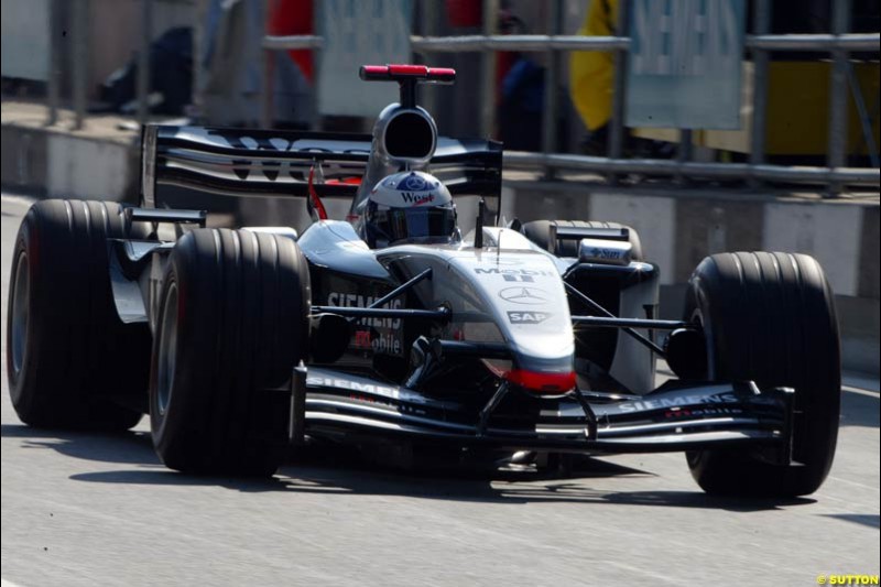 David Coulthard, McLaren, at the A1-Ring, Spielberg, Austria. May 17th 2003.