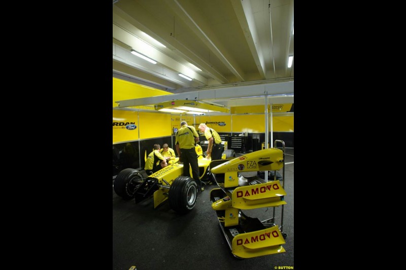 Preparations for the Monaco Grand Prix at the Monte Carlo circuit. 28th May, 2003.