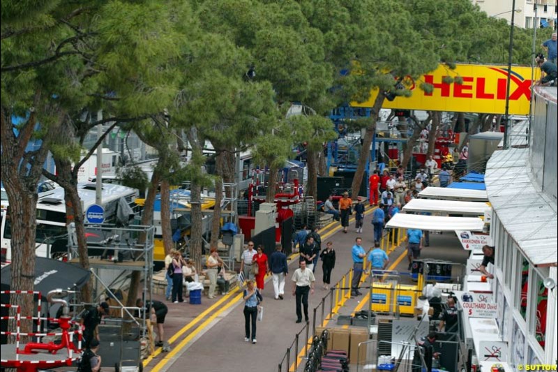 Monaco Grand Prix preparations at the Monte Carlo circuit. 28th May, 2003.