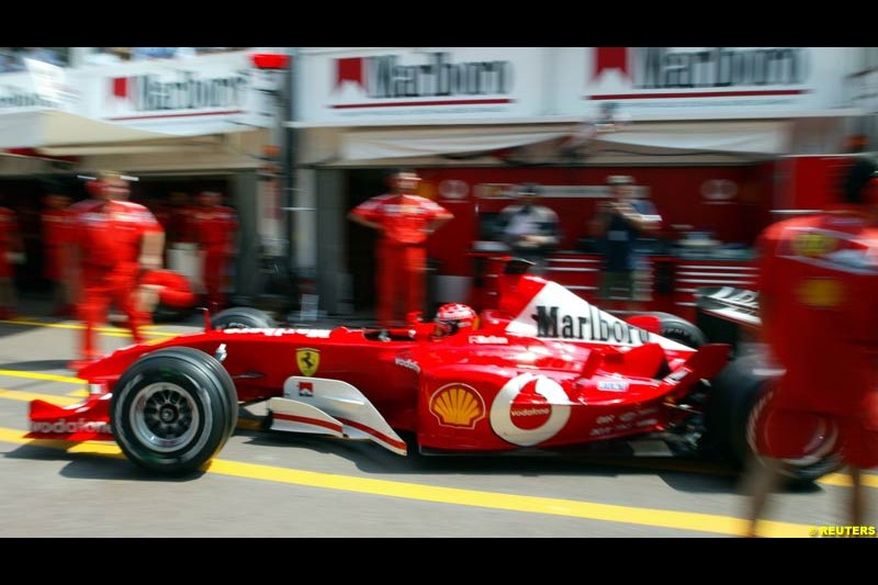 Michael Schumacher, Ferrari. Thursday, Monaco Grand Prix. Monte Carlo, May 29th 2003.