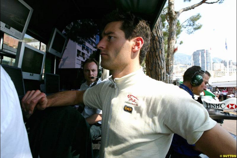 Mark Webber, Jaguar. Thursday, Monaco Grand Prix. Monte Carlo, May 29th 2003.