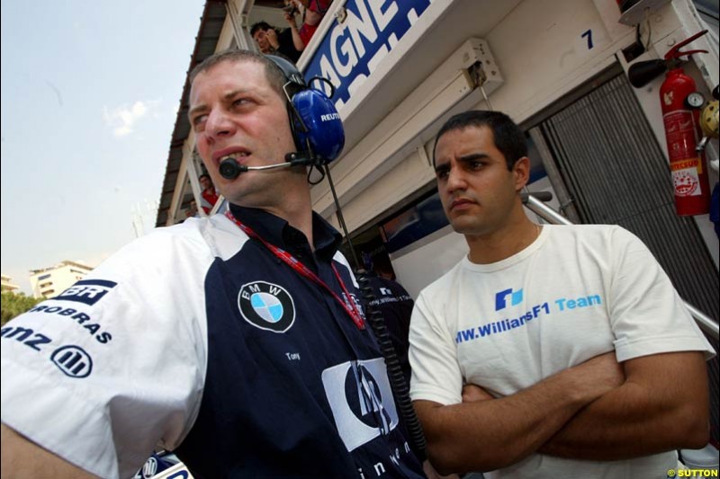 Juan Pablo Montoya, Williams. Thursday, Monaco Grand Prix. Monte Carlo, May 29th 2003.