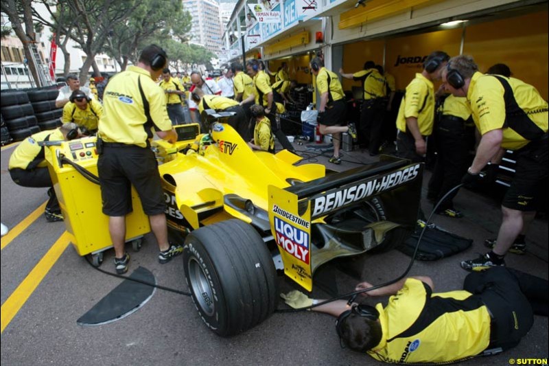 Jordan. Thursday practice, Monaco Grand Prix. Monte Carlo, May 29th 2003.