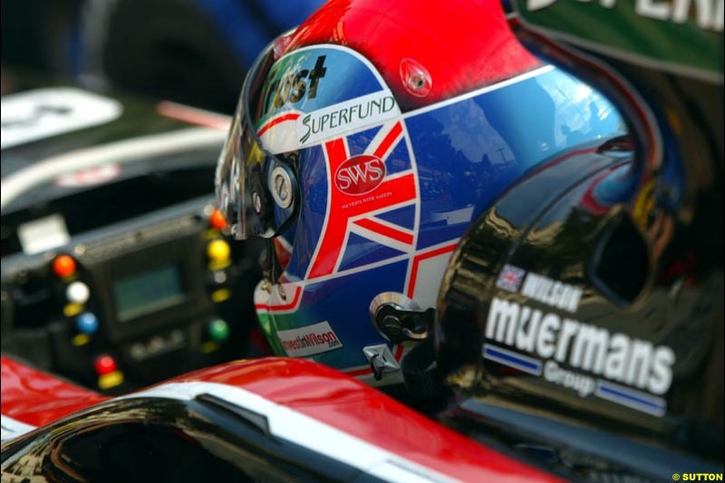 Justin Wilson, Minardi. Thursday practice, Monaco Grand Prix. Monte Carlo, May 29th 2003.