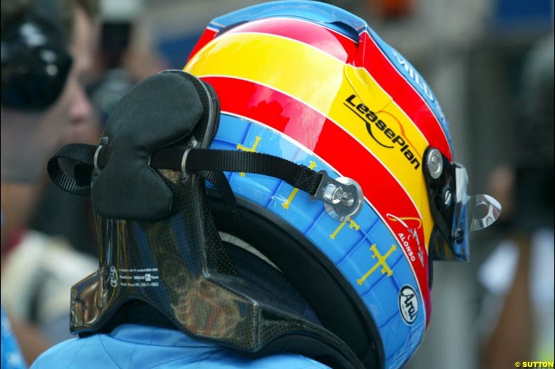 Fernando Alonso, Renault. Thursday practice, Monaco Grand Prix. Monte Carlo, May 29th 2003.