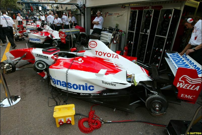 Toyota. Thursday practice, Monaco Grand Prix. Monte Carlo, May 29th 2003.