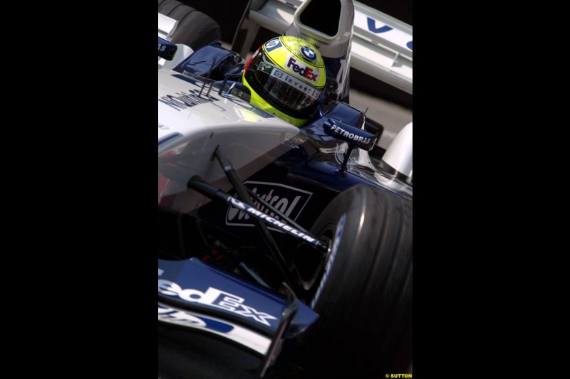 Ralf Schumacher, Williams. Thursday practice, Monaco Grand Prix. Monte Carlo, May 29th 2003.