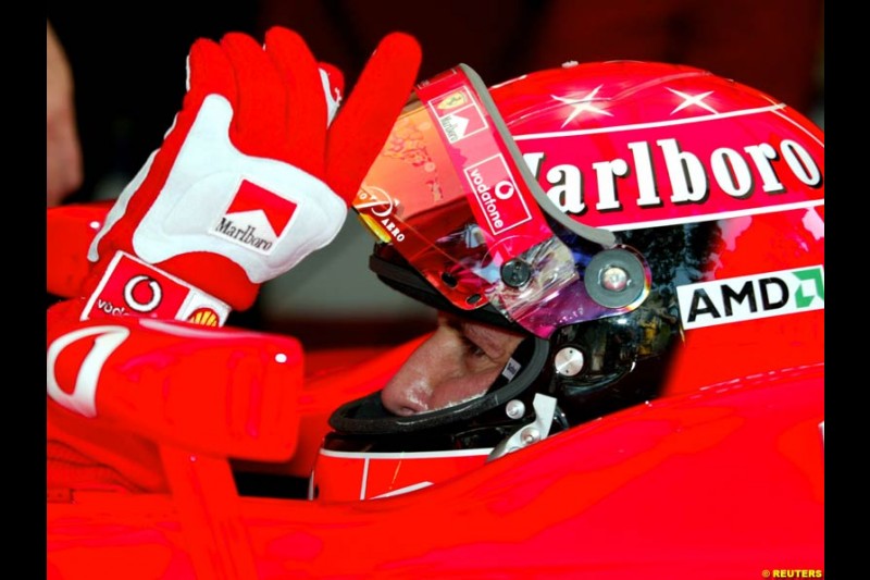 Michael Schumacher, Ferrari. Thursday practice, Monaco Grand Prix. Monte Carlo, May 29th 2003.